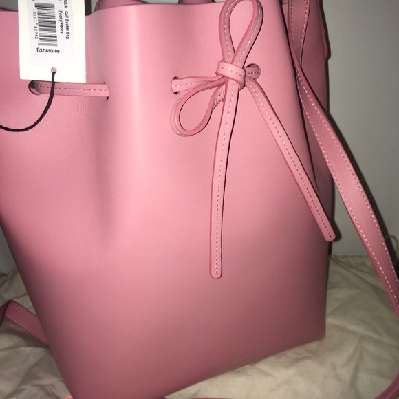 NWT MANSUR GAVRIEL Large Pink Leather Bucket Bag - Picture 4 of 6